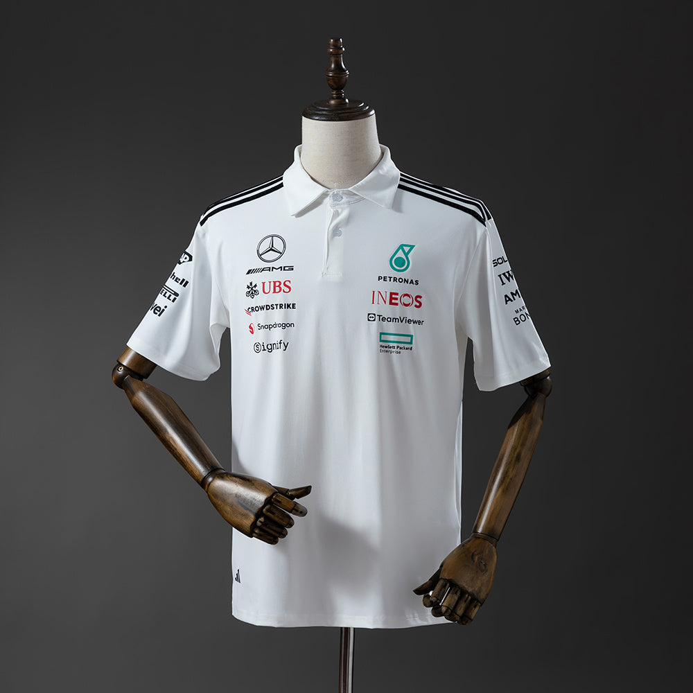 Mercedes Formula 1 2025 Polo Blanco