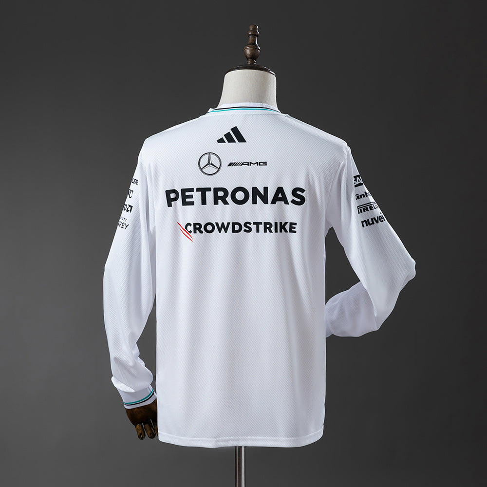 Mercedes Formula 1 2025 Camiseta Blanca Manga Larga